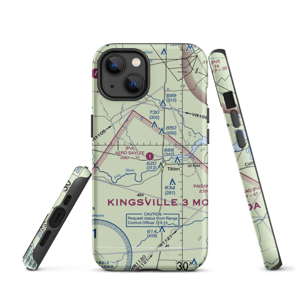 Aero Saylee Airport (43TS) VFR Sectional  Tough iPhone Case iPhone 11 Pro Max model shown