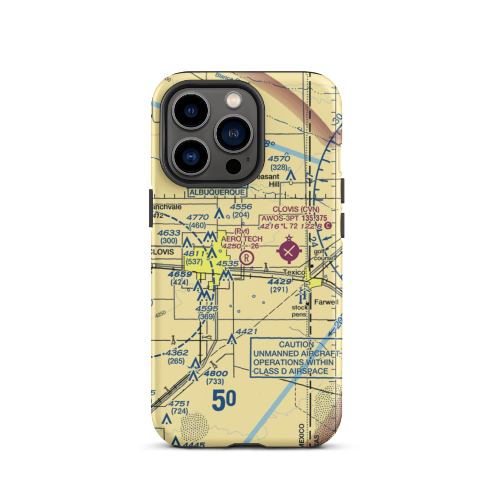 Aero Tech Inc Airport (NM42) VFR Sectional  Tough iPhone Case iPhone 13 Pro model shown