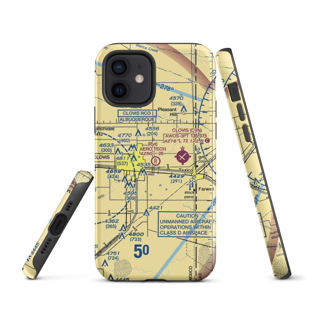 Aero Tech Inc Airport (NM42) VFR Sectional  Tough iPhone Case iPhone 11 Pro model shown