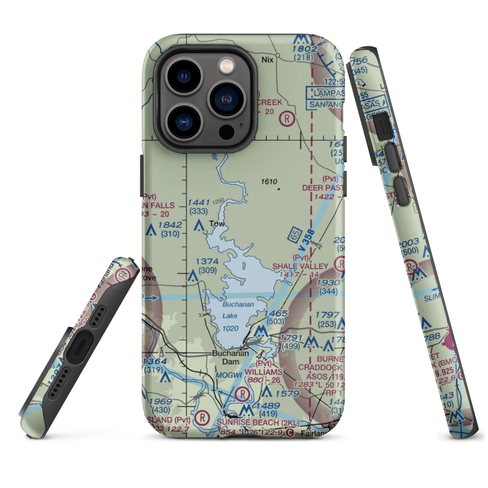 Aero-Bee Ranch Airstrip (89TX) VFR Sectional  Tough iPhone Case iPhone 14 Pro Max model shown