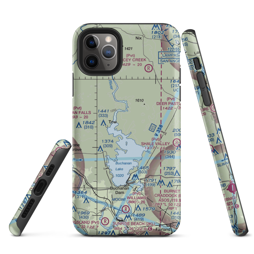 Aero-Bee Ranch Airstrip (89TX) VFR Sectional  Tough iPhone Case iPhone 11 Pro Max model shown
