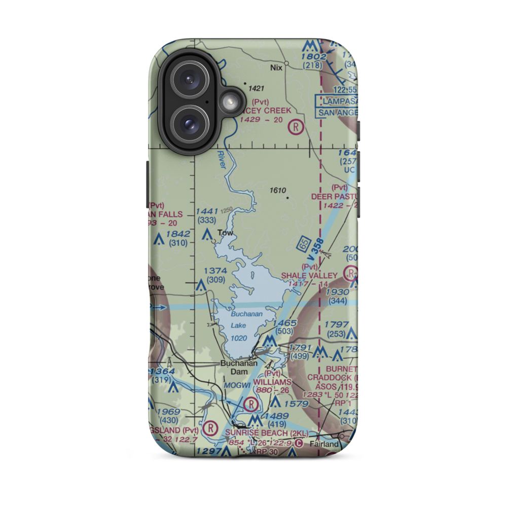 Aero-Bee Ranch Airstrip (89TX) VFR Sectional  Tough iPhone Case iPhone 12 Pro model shown