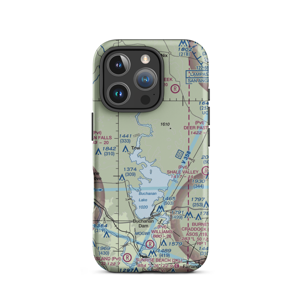 Aero-Bee Ranch Airstrip (89TX) VFR Sectional  Tough iPhone Case iPhone 16 Pro model shown