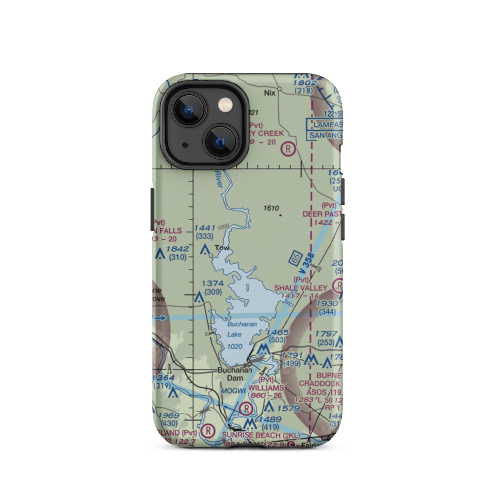 Aero-Bee Ranch Airstrip (89TX) VFR Sectional  Tough iPhone Case iPhone 14 model shown
