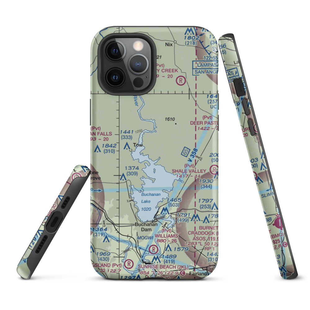 Aero-Bee Ranch Airstrip (89TX) VFR Sectional  Tough iPhone Case iPhone 12 Pro Max model shown