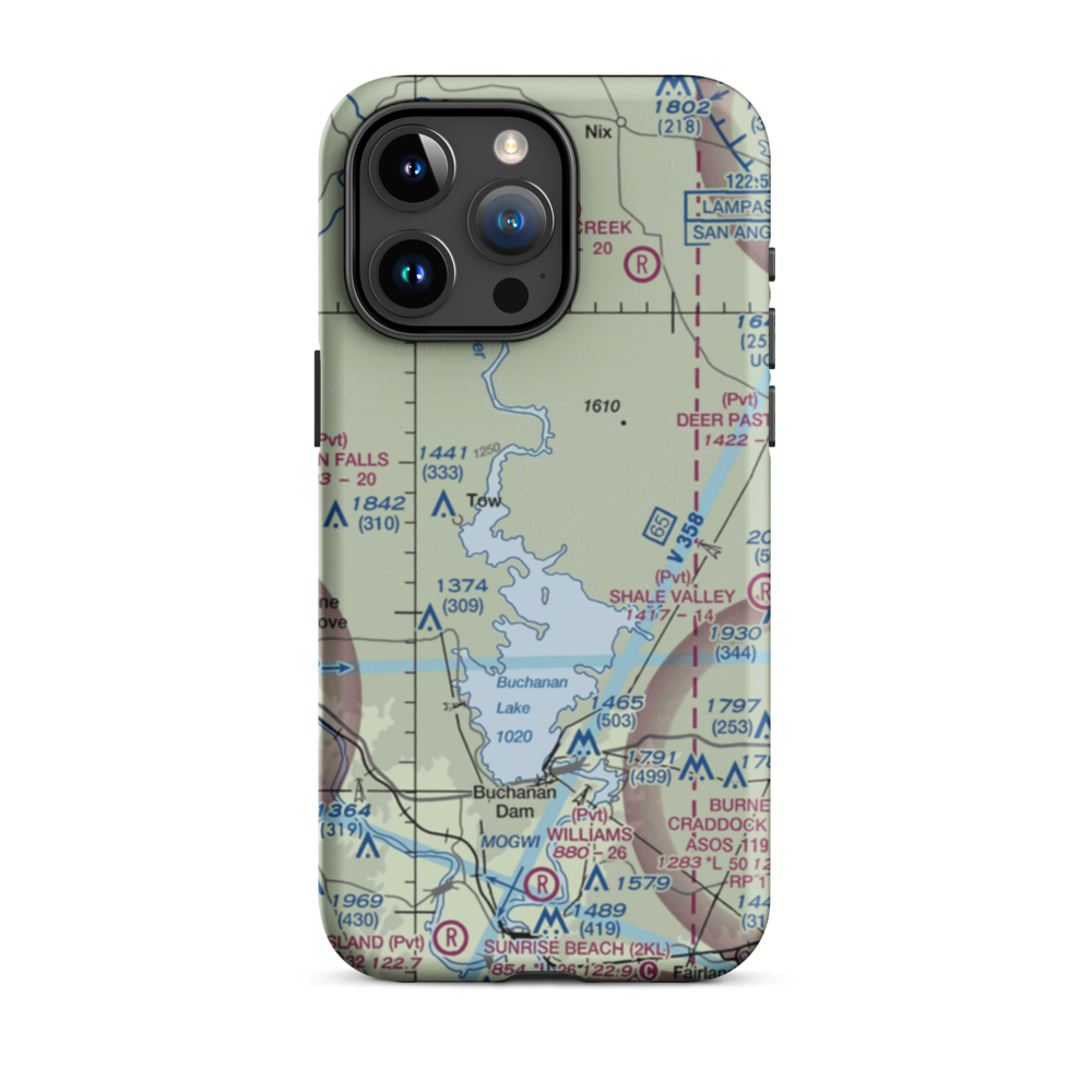 Aero-Bee Ranch Airstrip (89TX) VFR Sectional  Tough iPhone Case iPhone 15 Pro Max model shown