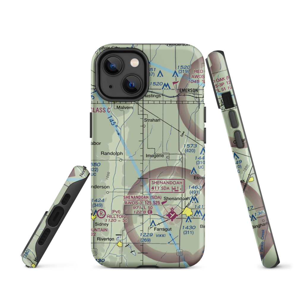 Aero-Lane Airport (1IA6) VFR Sectional  Tough iPhone Case iPhone 14 model shown