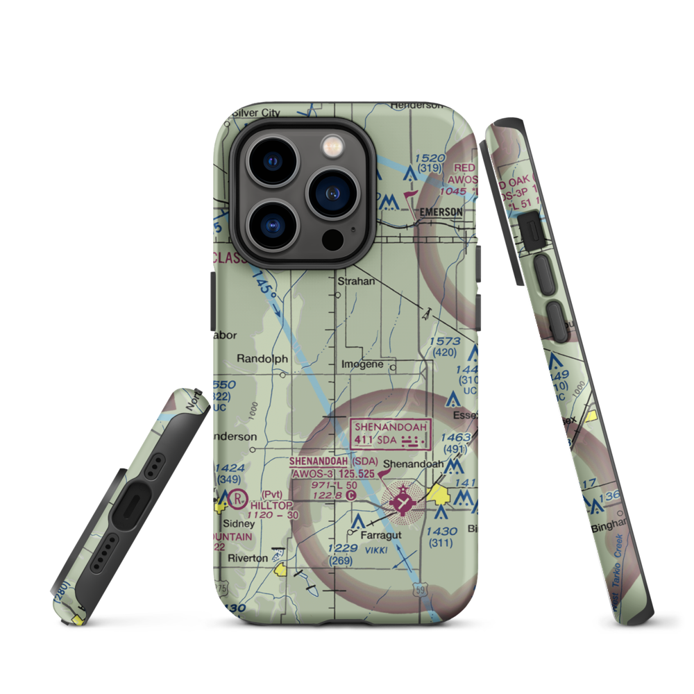 Aero-Lane Airport (1IA6) VFR Sectional  Tough iPhone Case iPhone 12 mini model shown