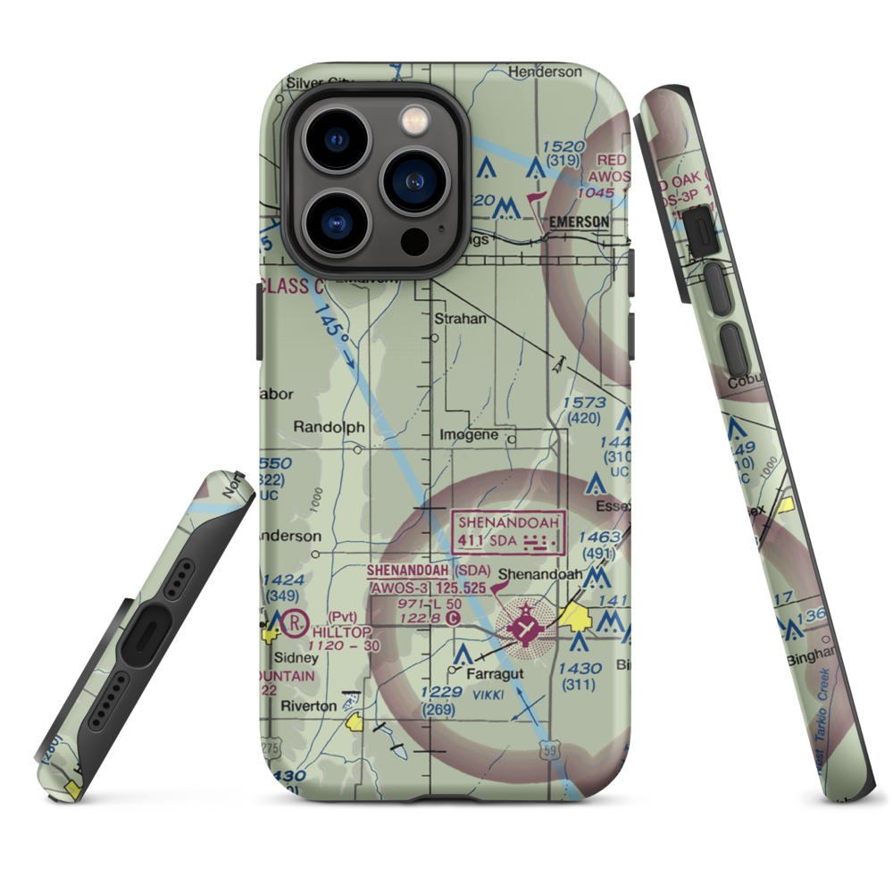 Aero-Lane Airport (1IA6) VFR Sectional  Tough iPhone Case iPhone 14 Pro Max model shown
