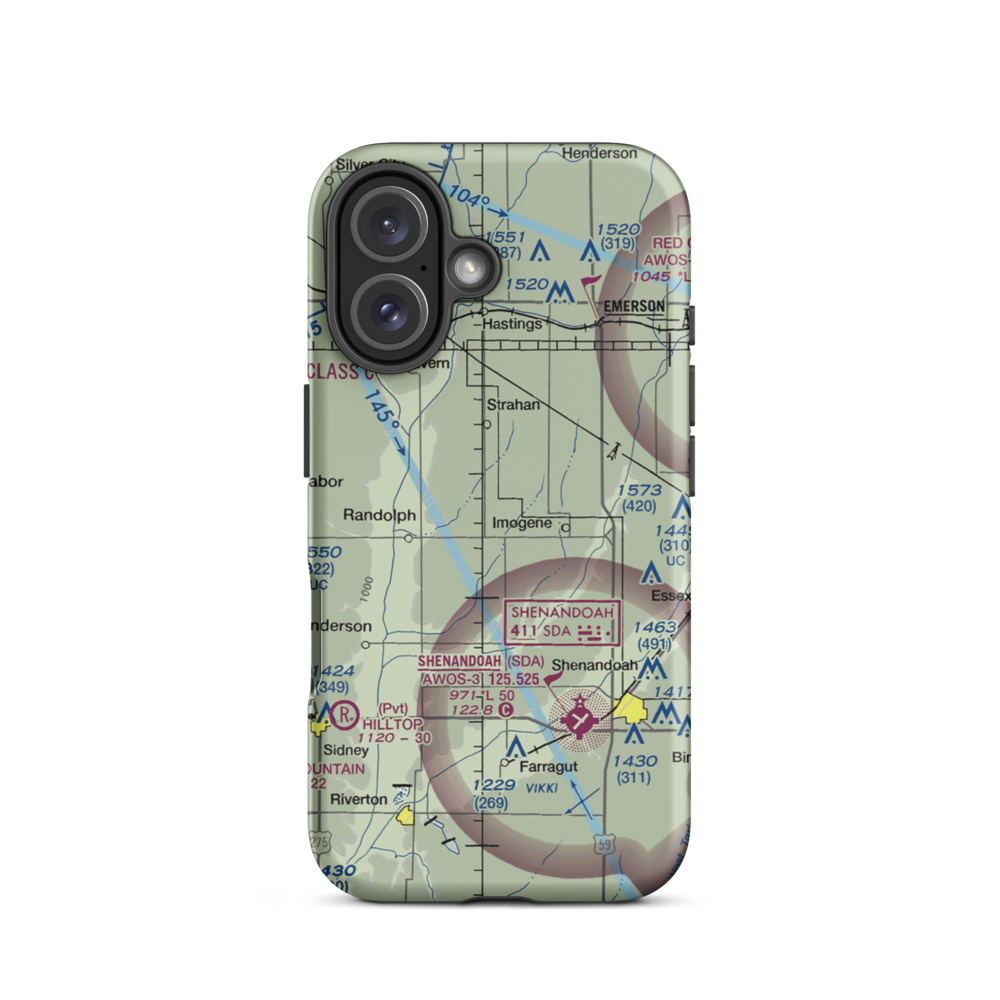 Aero-Lane Airport (1IA6) VFR Sectional  Tough iPhone Case iPhone 16 model shown
