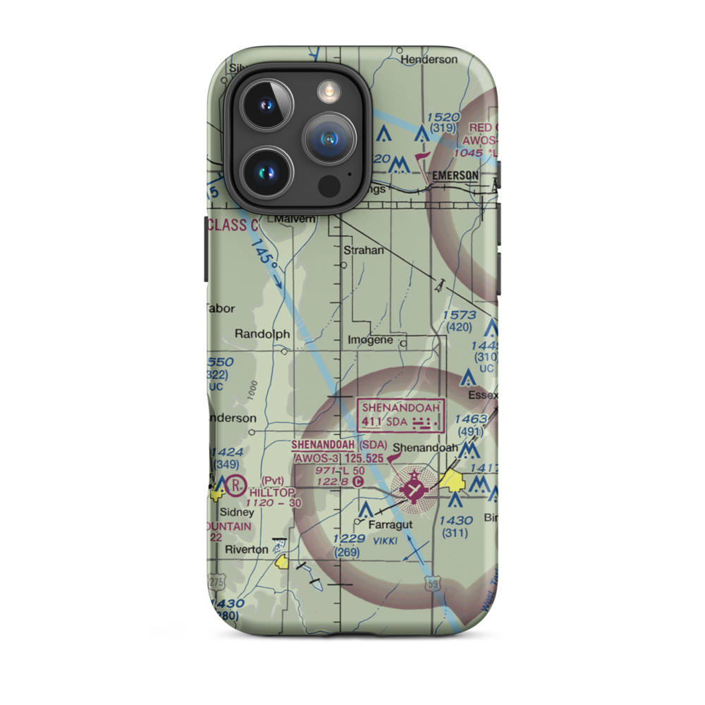 Aero-Lane Airport (1IA6) VFR Sectional  Tough iPhone Case iPhone 16 Pro Max model shown