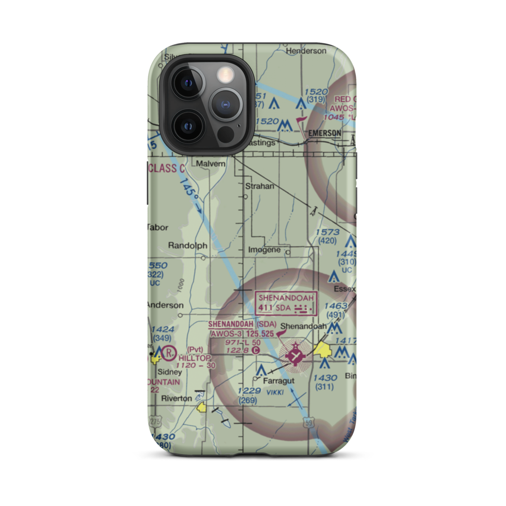 Aero-Lane Airport (1IA6) VFR Sectional  Tough iPhone Case iPhone 12 Pro Max model shown