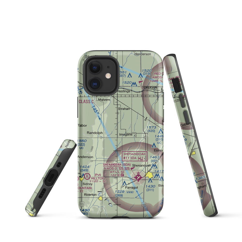 Aero-Lane Airport (1IA6) VFR Sectional  Tough iPhone Case iPhone 12 mini model shown