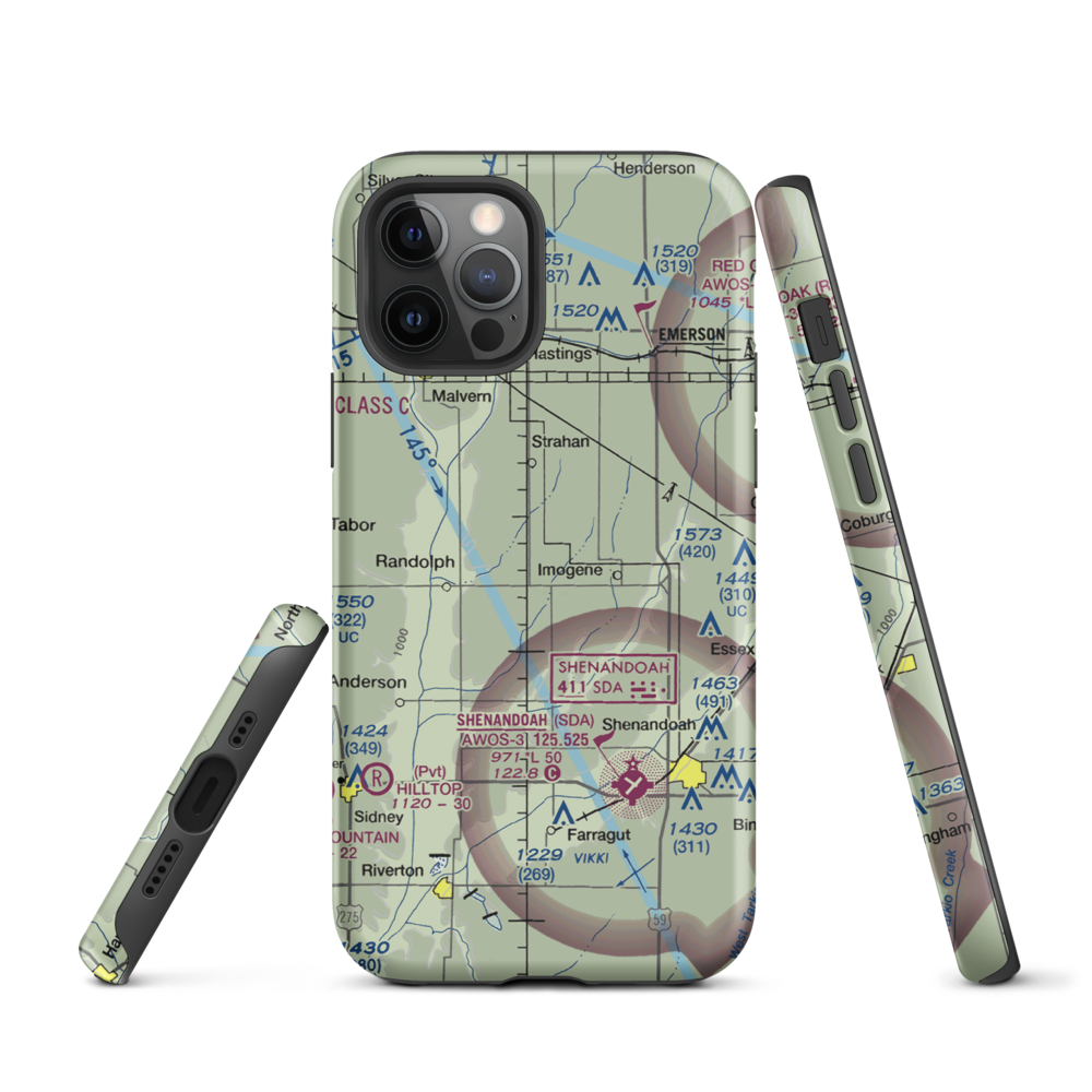 Aero-Lane Airport (1IA6) VFR Sectional  Tough iPhone Case iPhone 12 Pro model shown