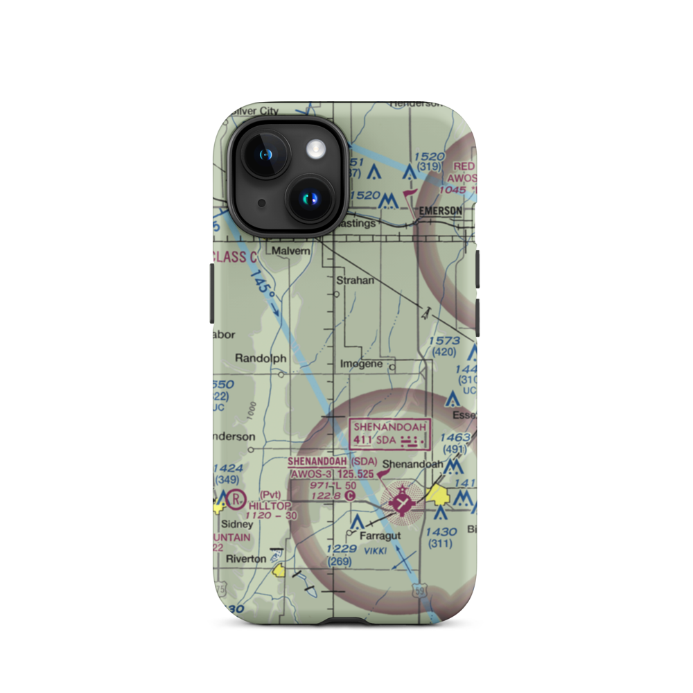 Aero-Lane Airport (1IA6) VFR Sectional  Tough iPhone Case iPhone 15 model shown