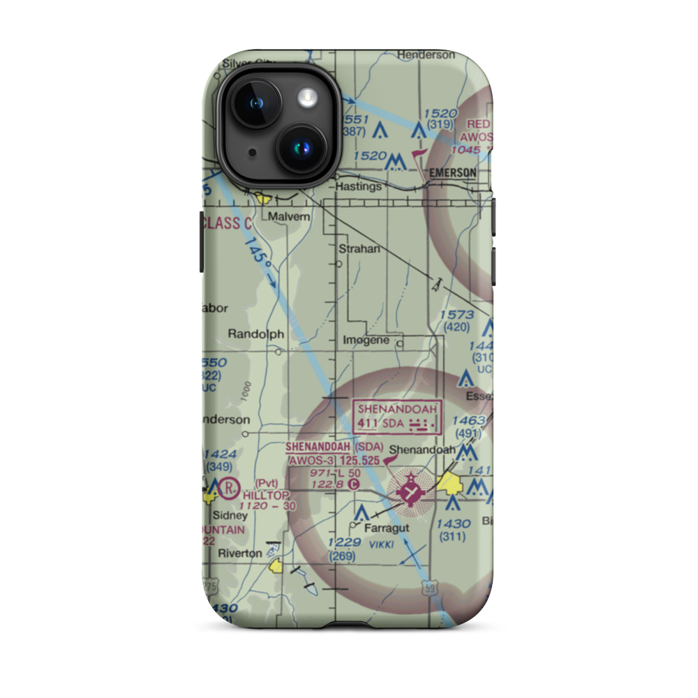 Aero-Lane Airport (1IA6) VFR Sectional  Tough iPhone Case iPhone 15 Plus model shown