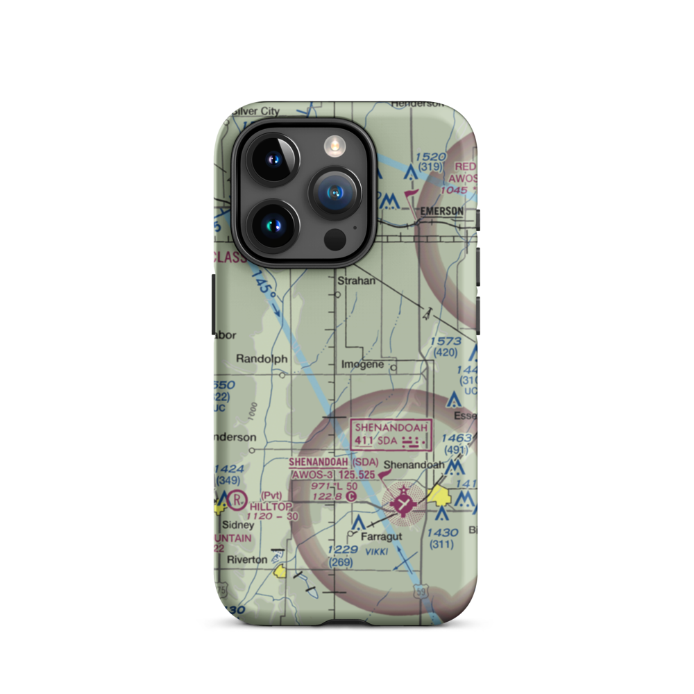 Aero-Lane Airport (1IA6) VFR Sectional  Tough iPhone Case iPhone 15 Pro model shown