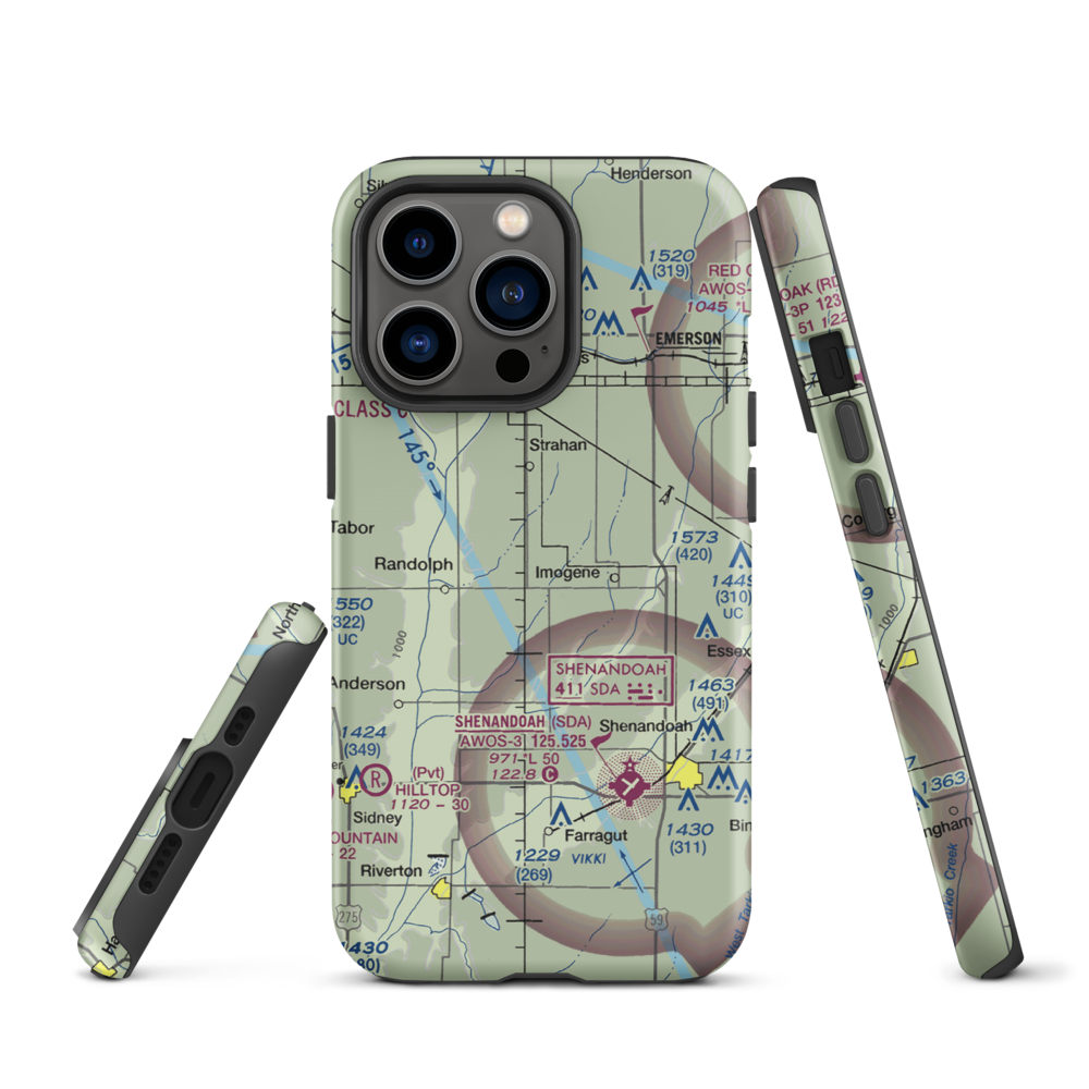 Aero-Lane Airport (1IA6) VFR Sectional  Tough iPhone Case iPhone 13 Pro model shown