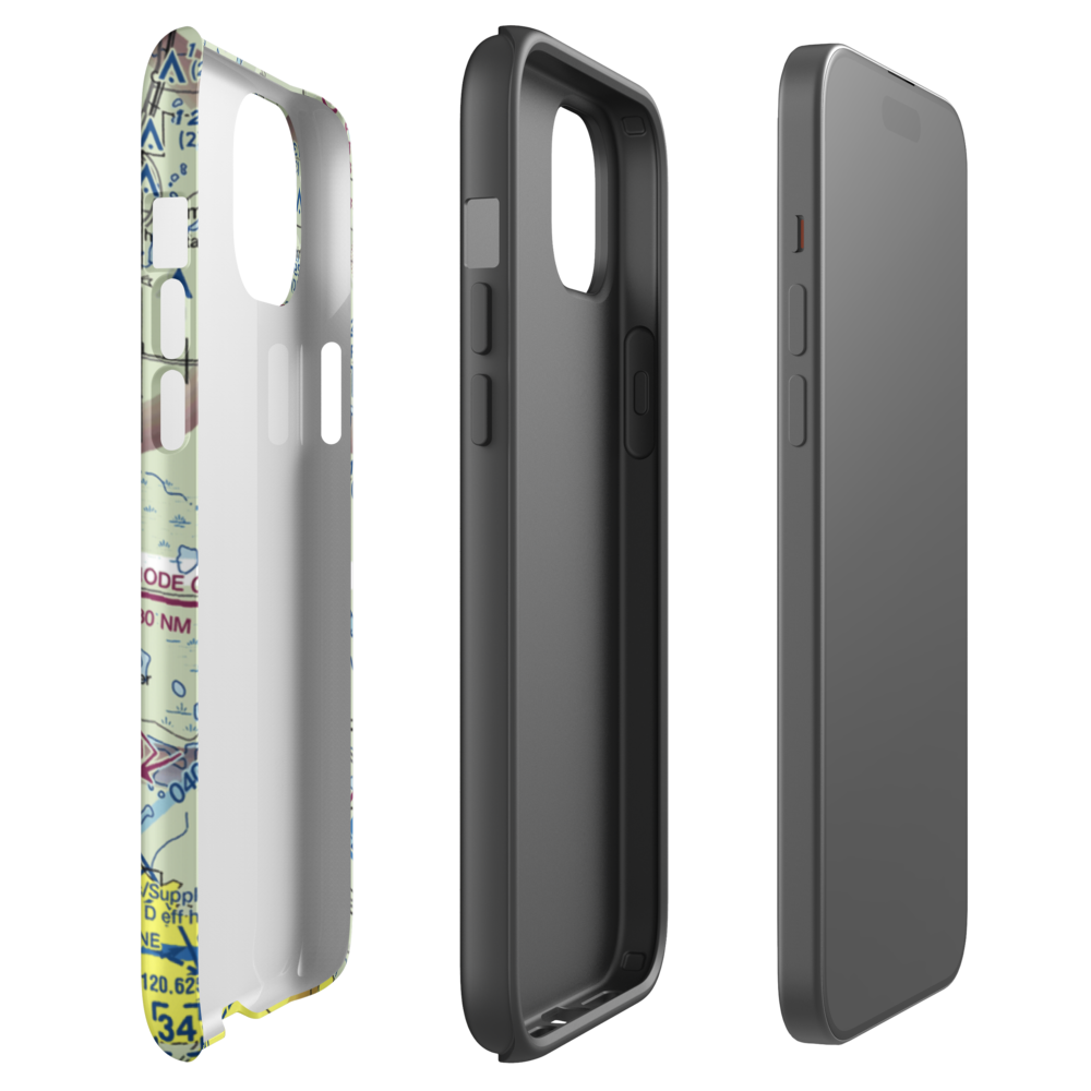 Aero-Plain Airport (MN98) VFR Sectional  Tough iPhone Case iPhone 15 Plus model shown