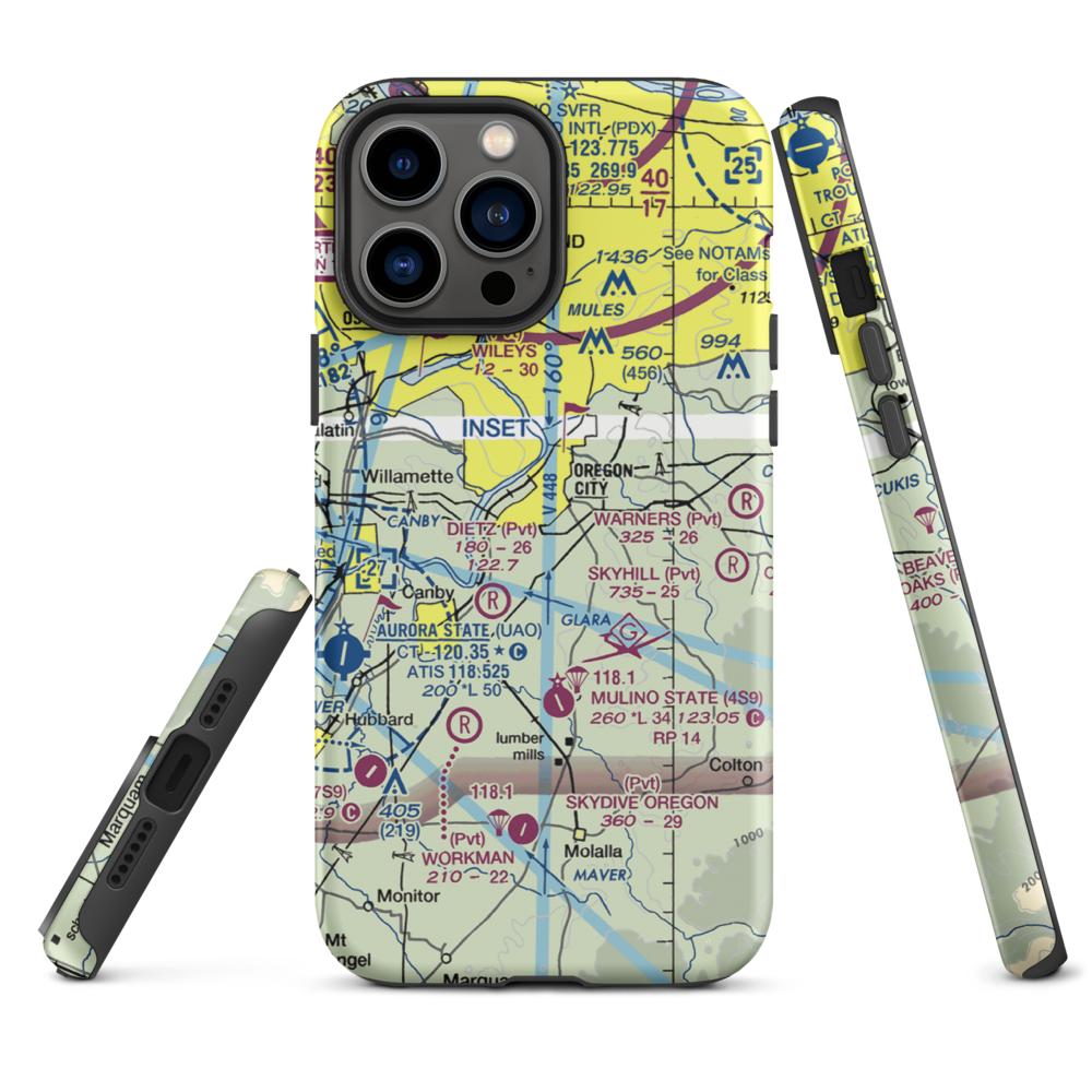 Aeroacres Airport (OG30) VFR Sectional  Tough iPhone Case iPhone 13 Pro Max model shown