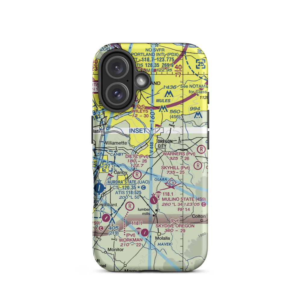 Aeroacres Airport (OG30) VFR Sectional  Tough iPhone Case iPhone 16 model shown