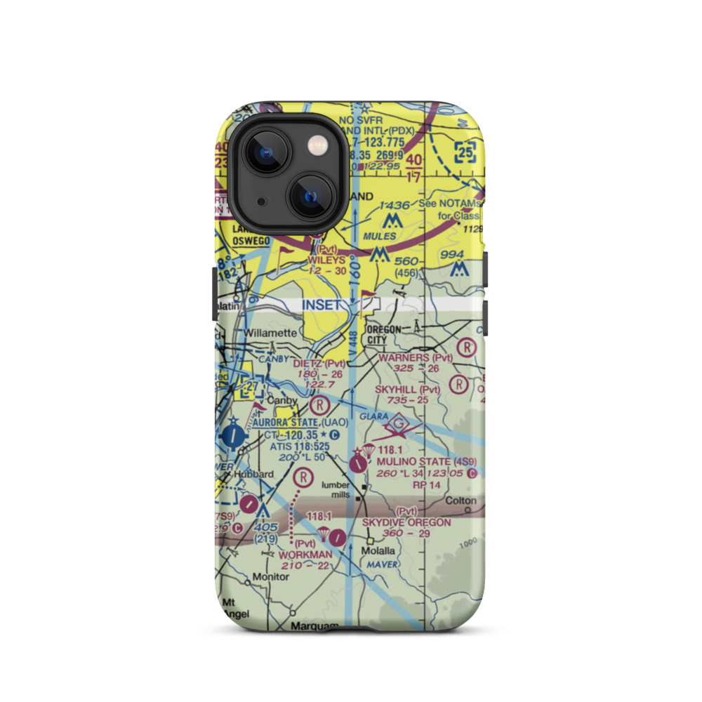 Aeroacres Airport (OG30) VFR Sectional  Tough iPhone Case iPhone 13 model shown