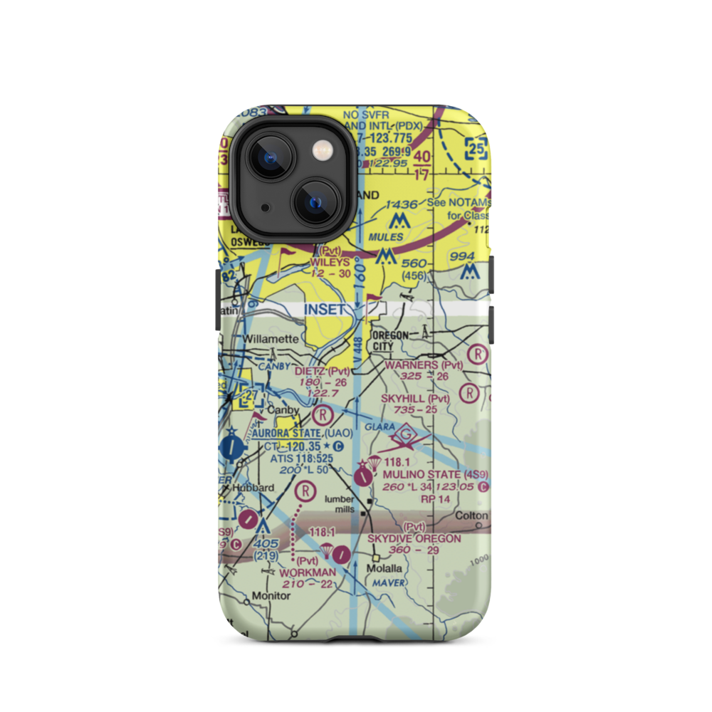 Aeroacres Airport (OG30) VFR Sectional  Tough iPhone Case iPhone 14 model shown