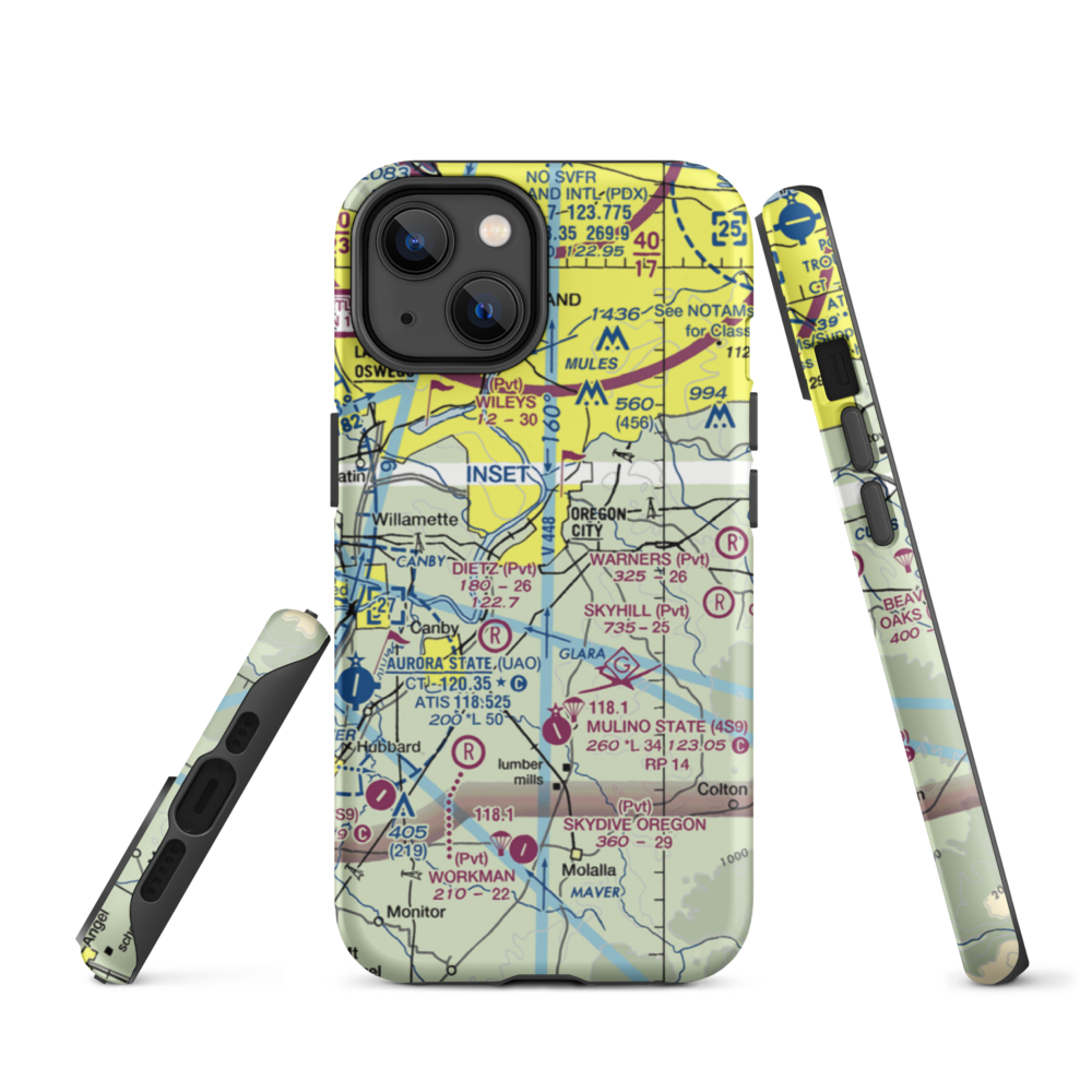 Aeroacres Airport (OG30) VFR Sectional  Tough iPhone Case iPhone 14 model shown