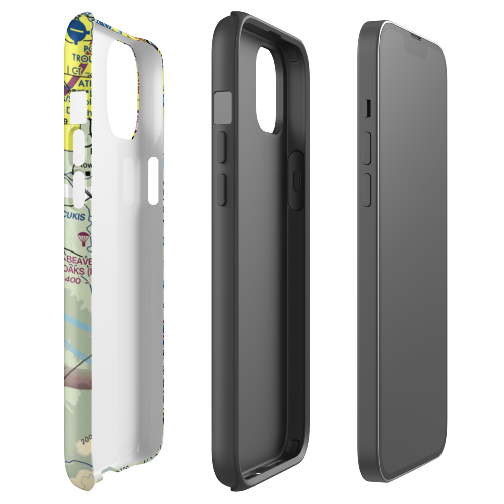 Aeroacres Airport (OG30) VFR Sectional  Tough iPhone Case iPhone 14 Plus model shown