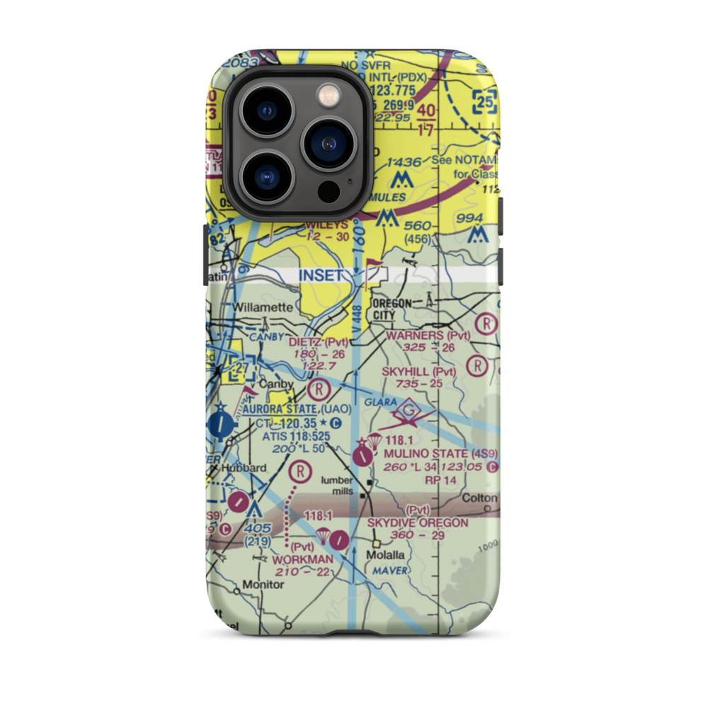 Aeroacres Airport (OG30) VFR Sectional  Tough iPhone Case iPhone 14 Pro Max model shown