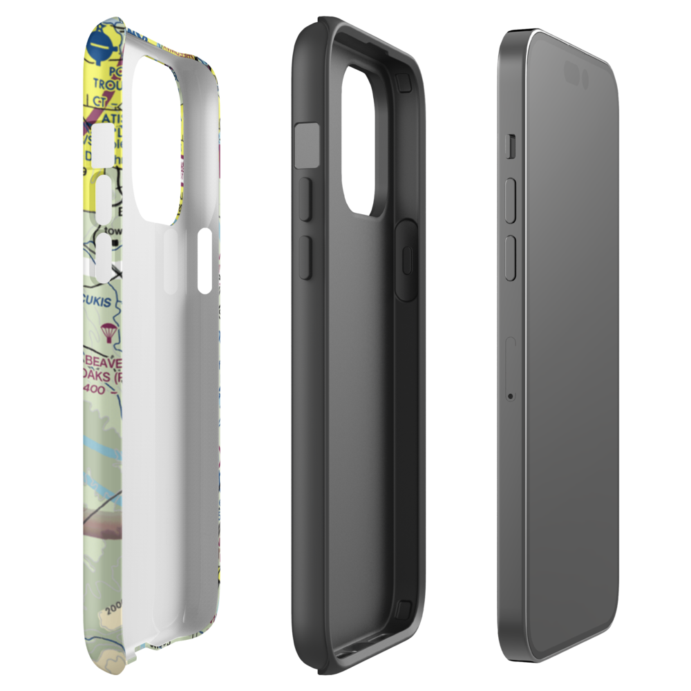 Aeroacres Airport (OG30) VFR Sectional  Tough iPhone Case iPhone 14 Pro Max model shown