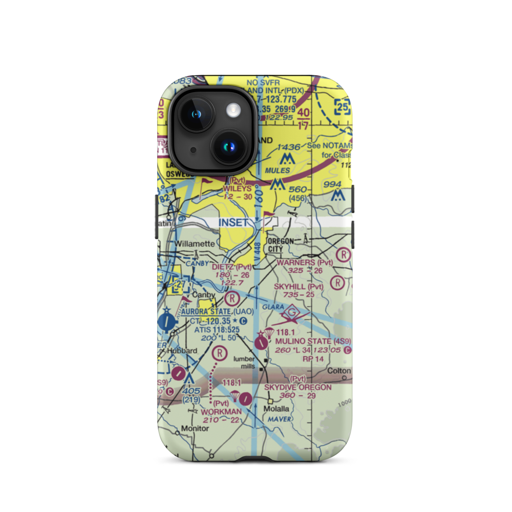 Aeroacres Airport (OG30) VFR Sectional  Tough iPhone Case iPhone 15 model shown
