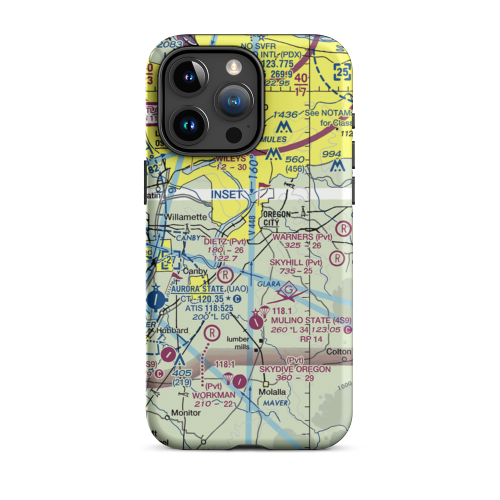 Aeroacres Airport (OG30) VFR Sectional  Tough iPhone Case iPhone 15 Pro Max model shown