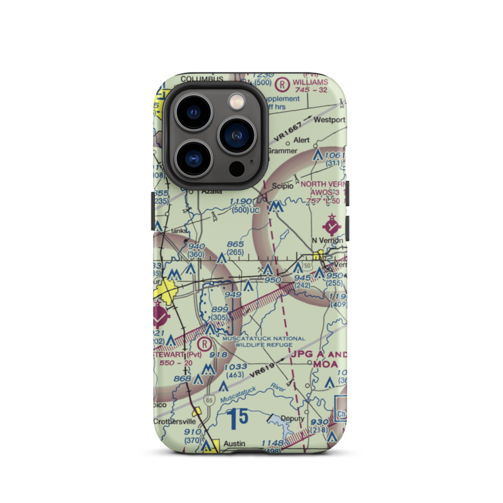 Aerobatic Practice Airport (45IN) VFR Sectional  Tough iPhone Case iPhone 13 Pro model shown