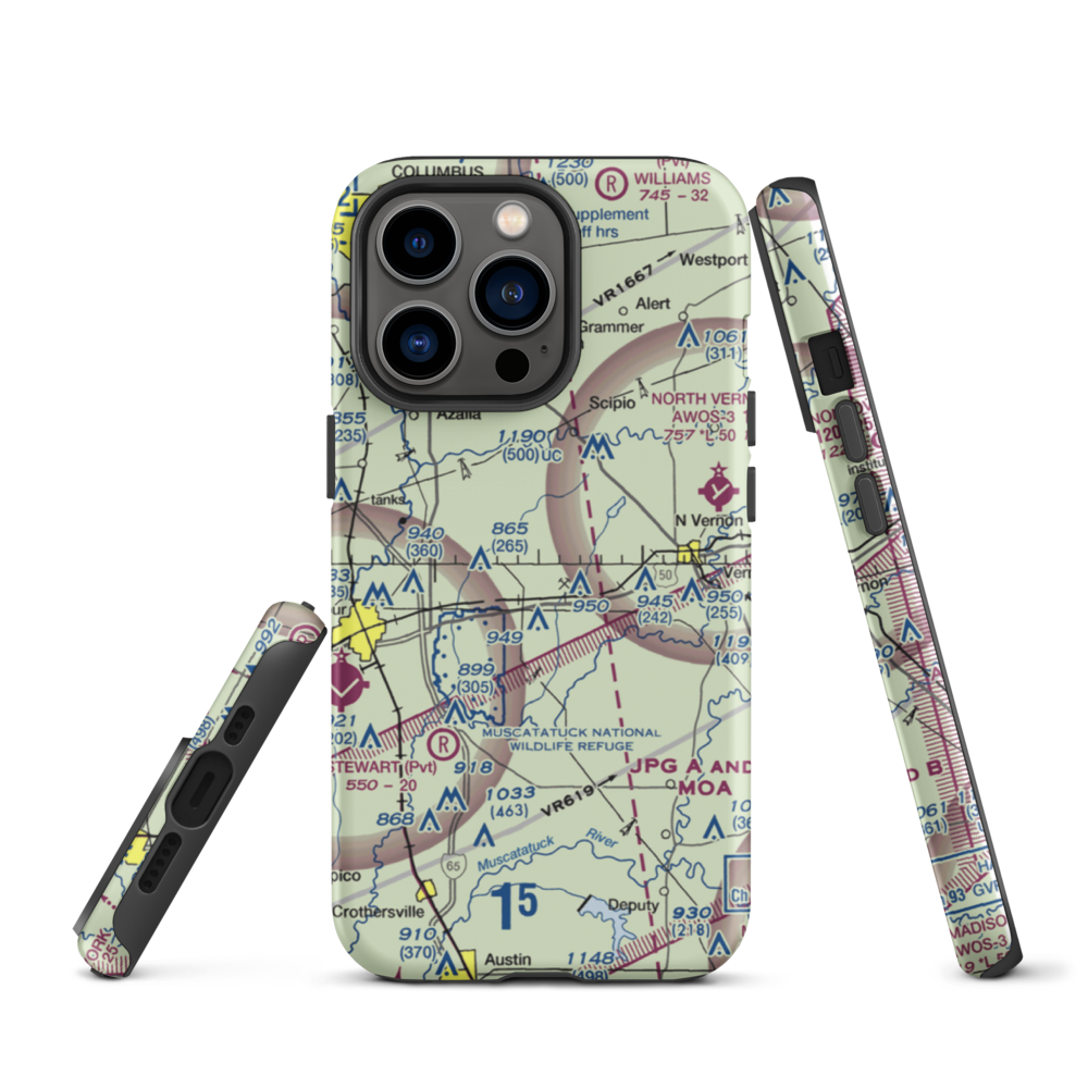 Aerobatic Practice Airport (45IN) VFR Sectional  Tough iPhone Case iPhone 13 Pro model shown