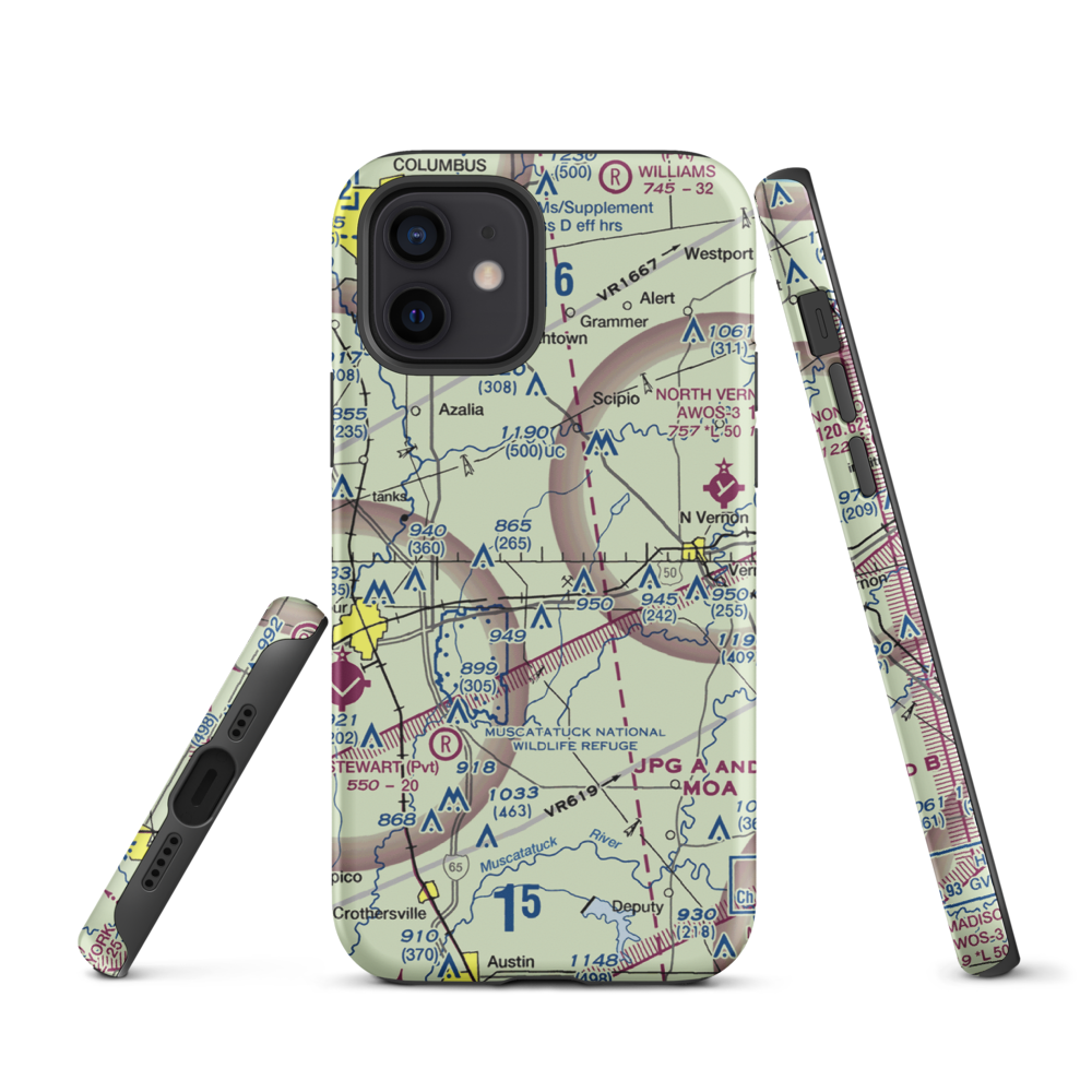 Aerobatic Practice Airport (45IN) VFR Sectional  Tough iPhone Case iPhone 11 Pro model shown