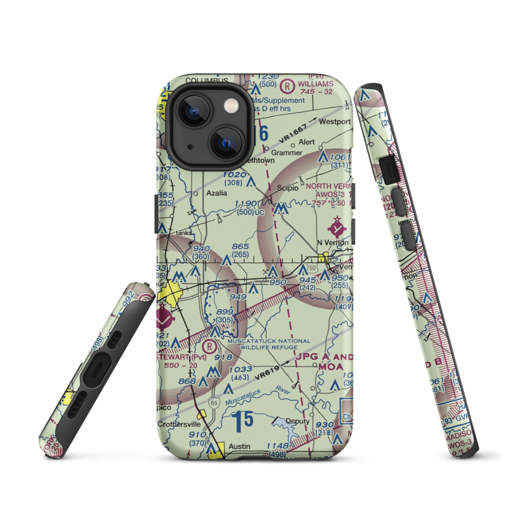 Aerobatic Practice Airport (45IN) VFR Sectional  Tough iPhone Case iPhone 11 Pro Max model shown