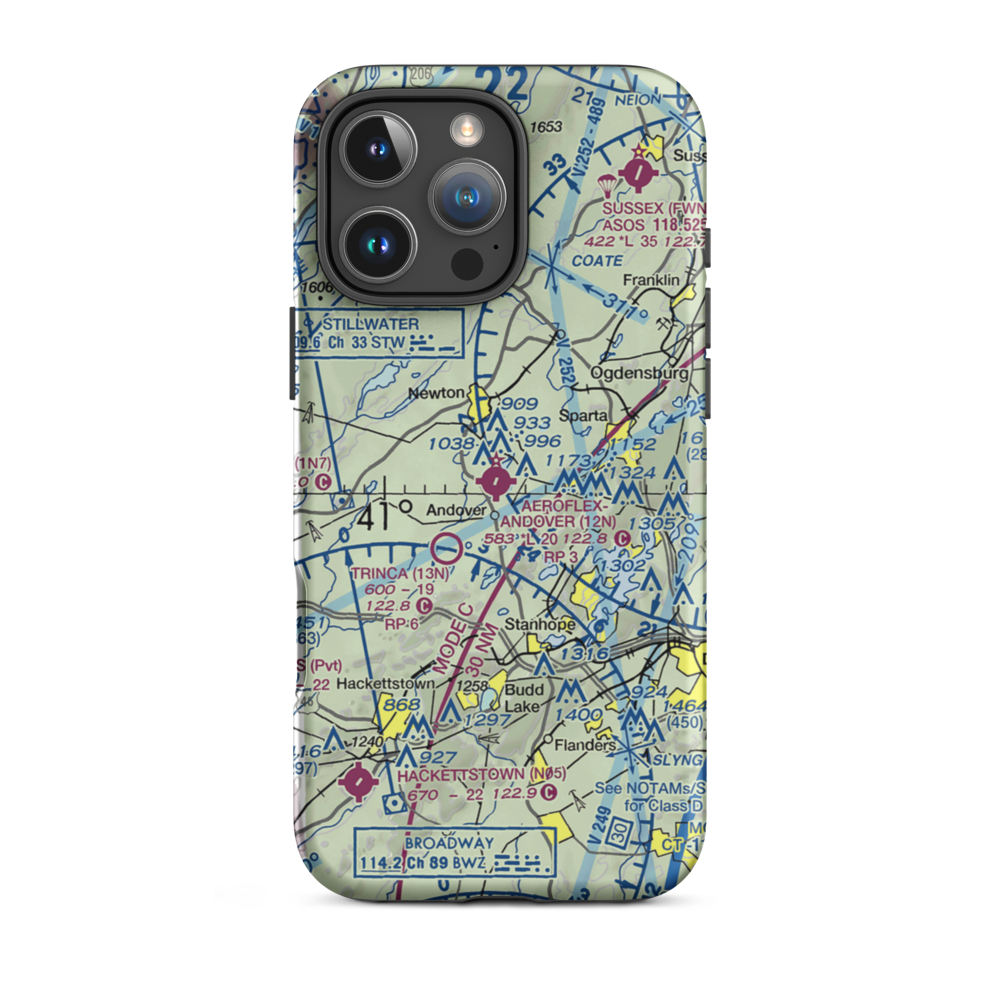 Aeroflex-Andover Airport (12N) VFR Sectional  Tough iPhone Case iPhone 16 Pro Max model shown