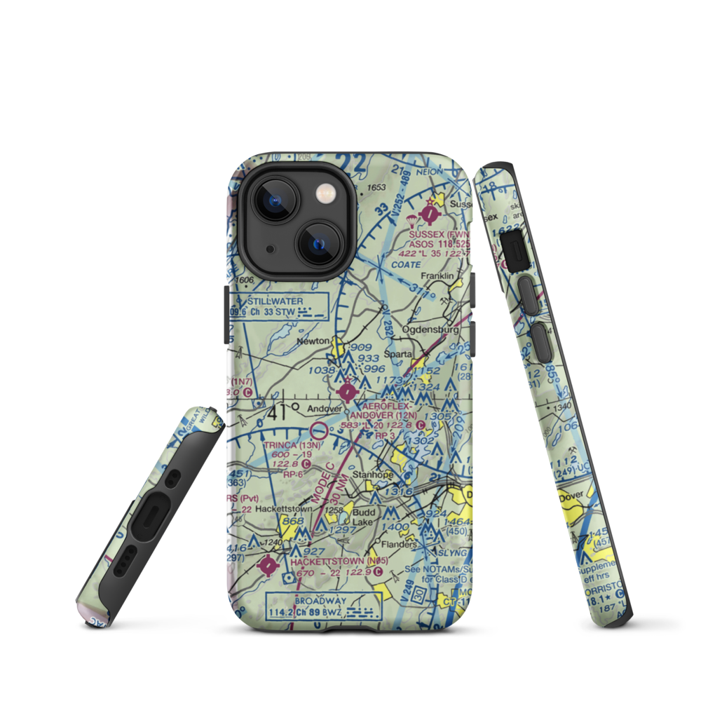 Aeroflex-Andover Airport (12N) VFR Sectional  Tough iPhone Case iPhone 13 mini model shown