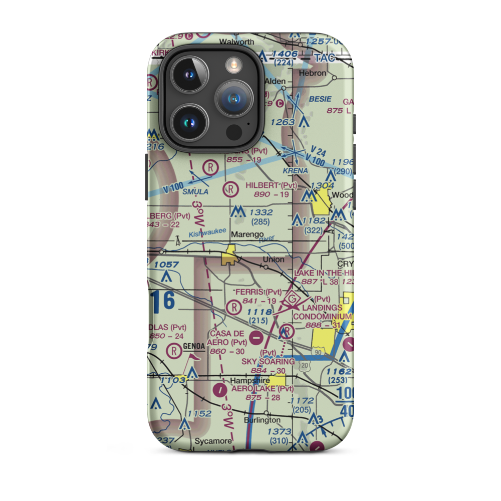 Aerogrange Airport (66IL) VFR Sectional  Tough iPhone Case iPhone 16 Pro Max model shown