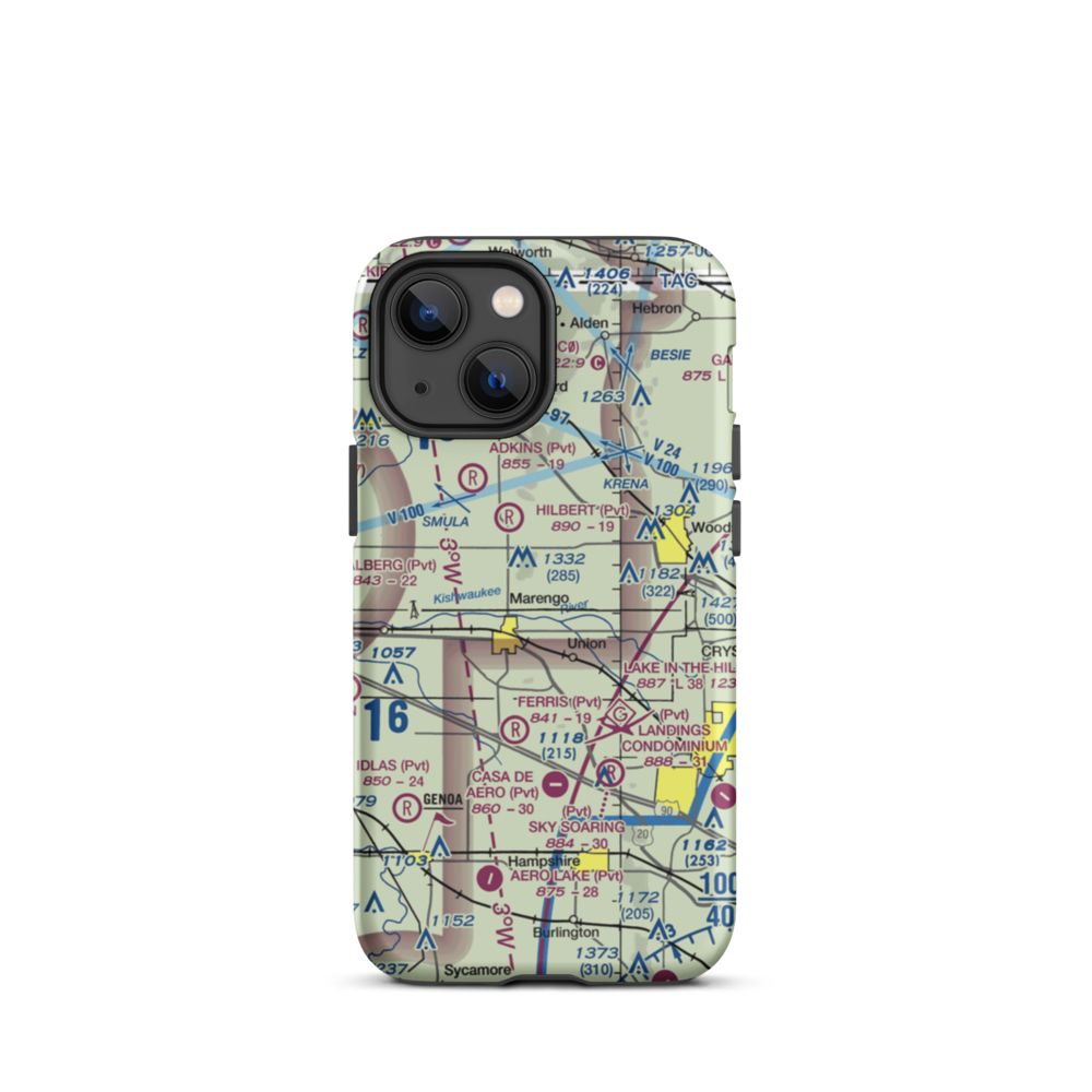 Aerogrange Airport (66IL) VFR Sectional  Tough iPhone Case iPhone 13 mini model shown