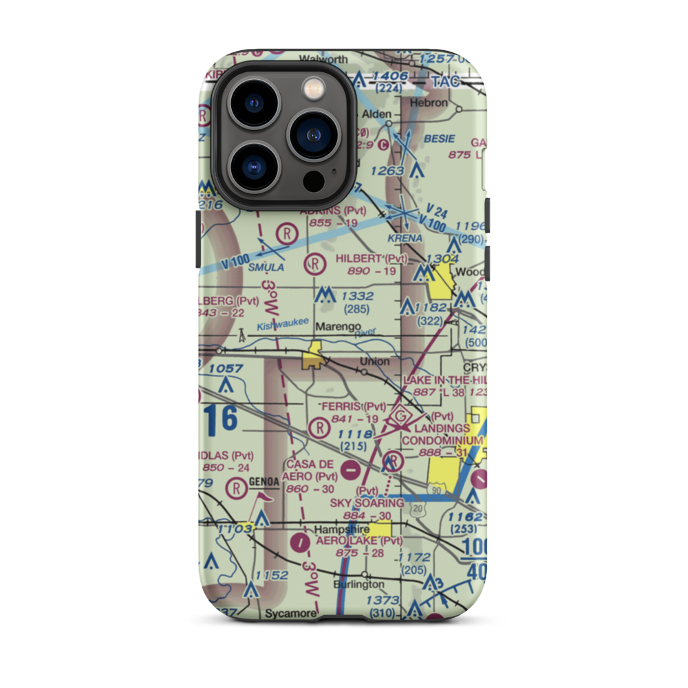 Aerogrange Airport (66IL) VFR Sectional  Tough iPhone Case iPhone 13 Pro Max model shown