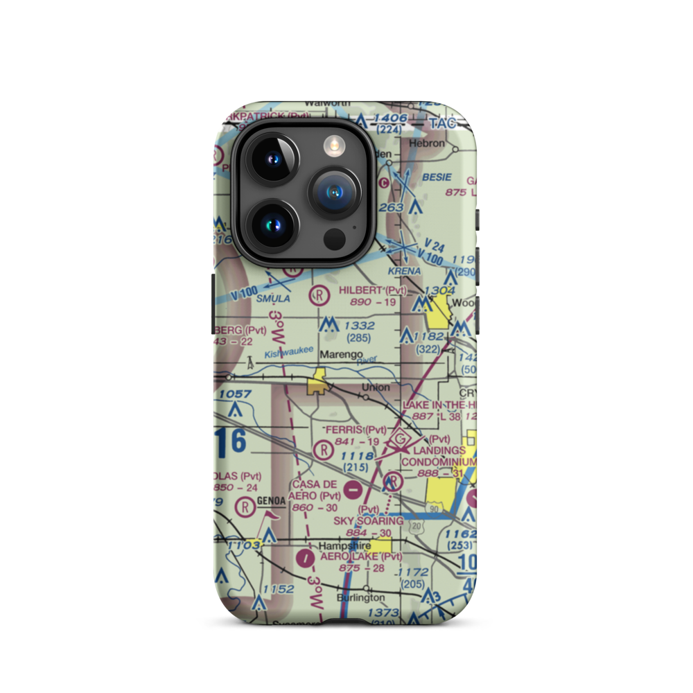 Aerogrange Airport (66IL) VFR Sectional  Tough iPhone Case iPhone 15 Pro model shown