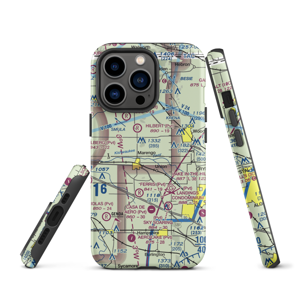 Aerogrange Airport (66IL) VFR Sectional  Tough iPhone Case iPhone 13 Pro model shown