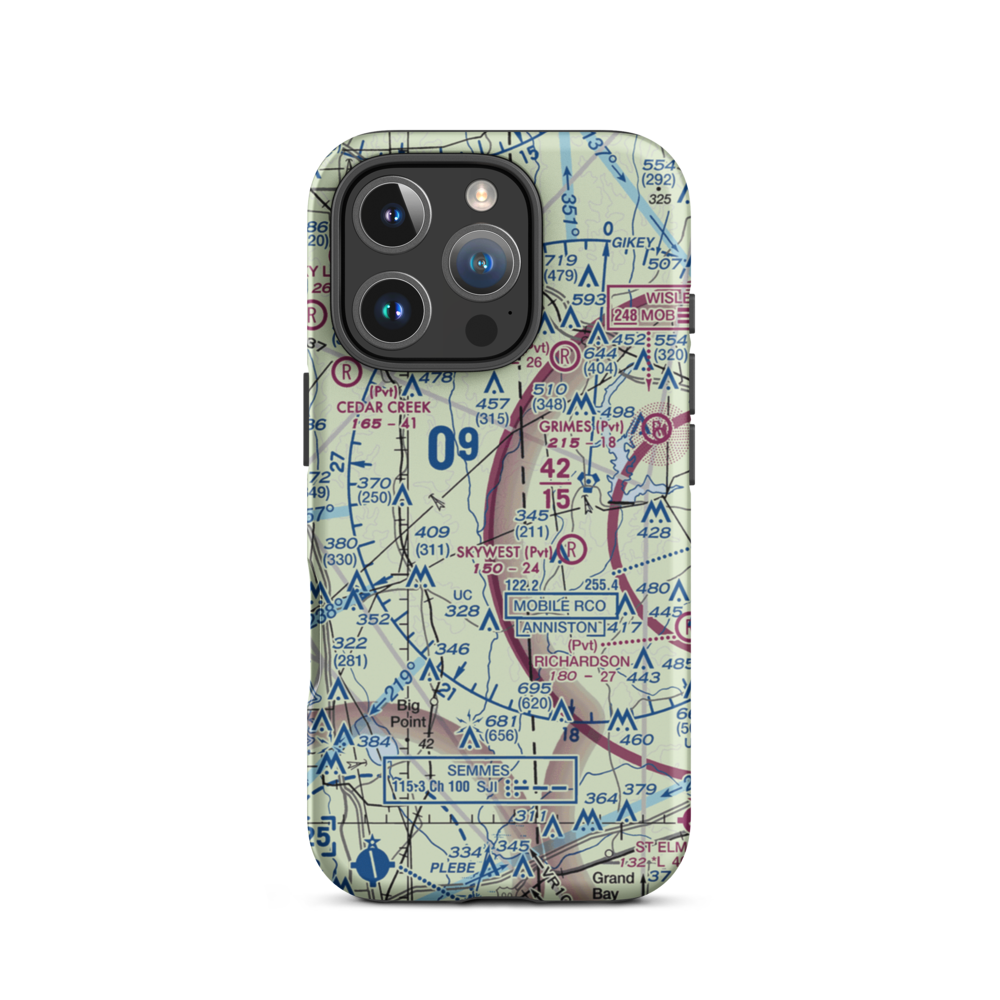 Aerohead Airport (MS27) VFR Sectional  Tough iPhone Case iPhone 16 Pro model shown
