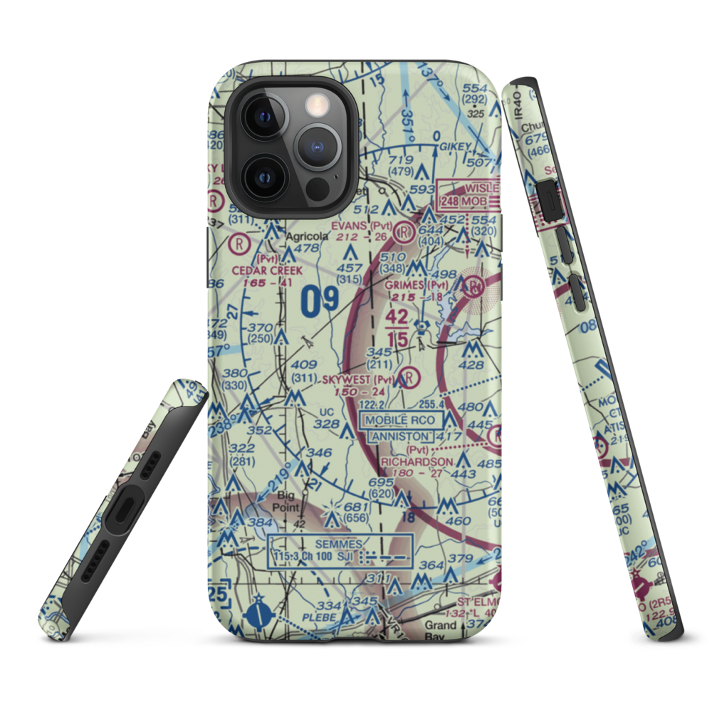 Aerohead Airport (MS27) VFR Sectional  Tough iPhone Case iPhone 12 Pro Max model shown