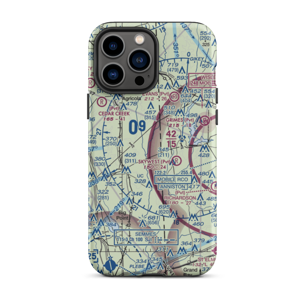 Aerohead Airport (MS27) VFR Sectional  Tough iPhone Case iPhone 13 Pro Max model shown