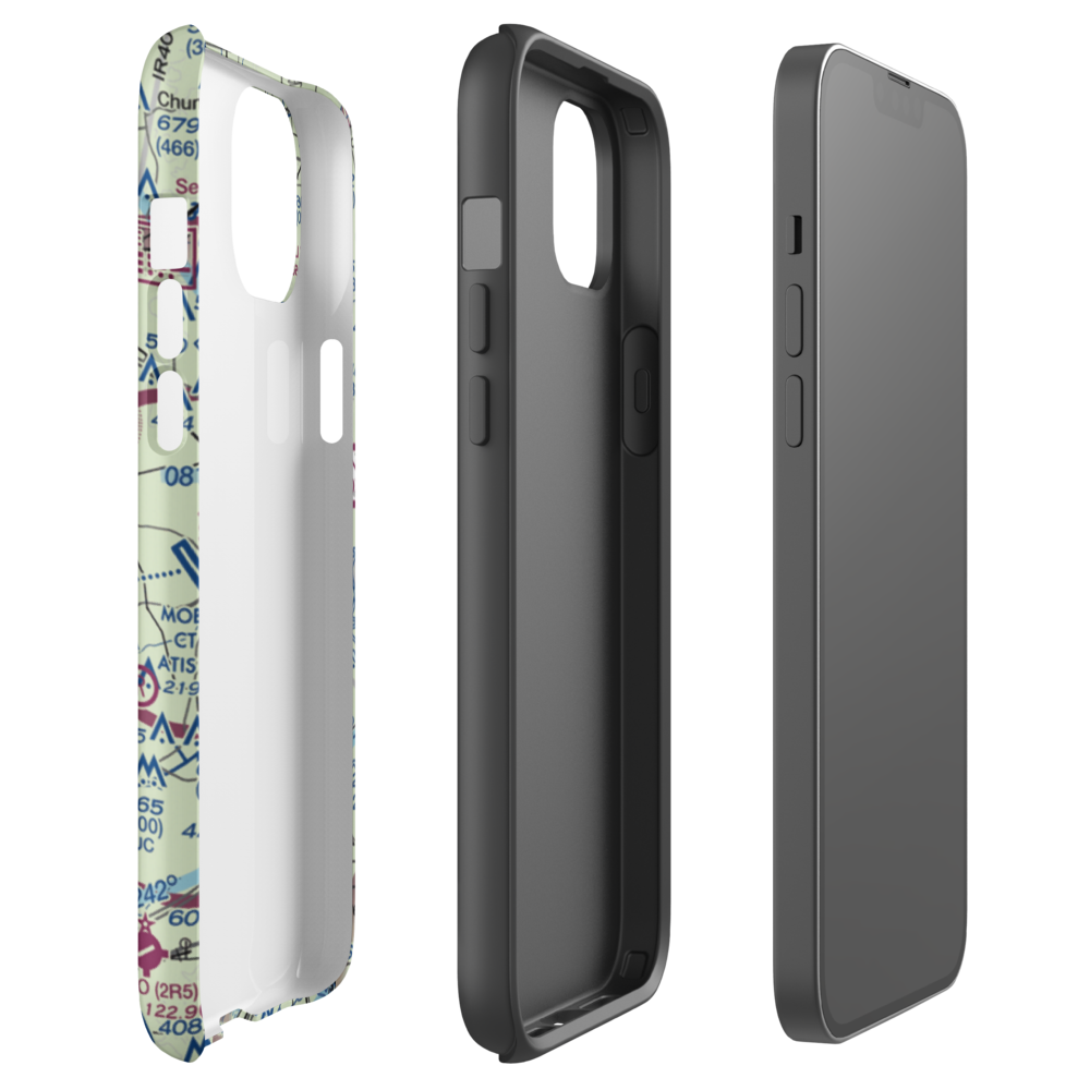 Aerohead Airport (MS27) VFR Sectional  Tough iPhone Case iPhone 14 Plus model shown