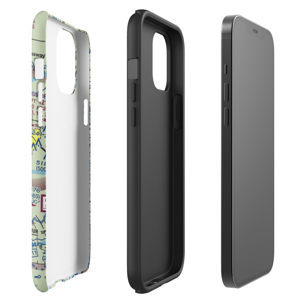 Aerolite Aero Park Ultralightport (LS72) VFR Sectional  Tough iPhone Case iPhone 12 Pro Max model shown