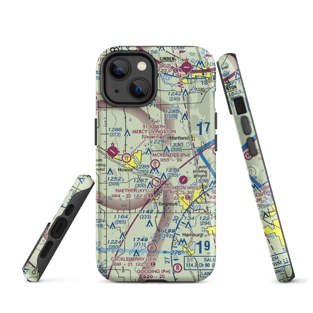 Aeronut Park Balloonport (13M) VFR Sectional  Tough iPhone Case iPhone 14 model shown